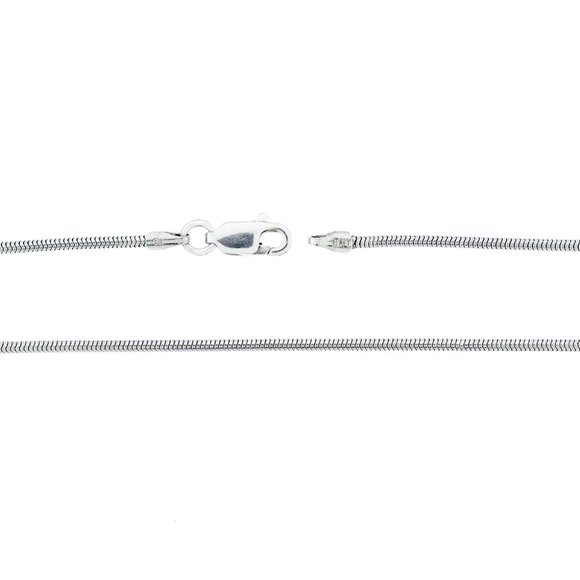 925 Sterling Silver Snake Chain Necklace 1.4 mm Made In Italy - Picture 2 of 3